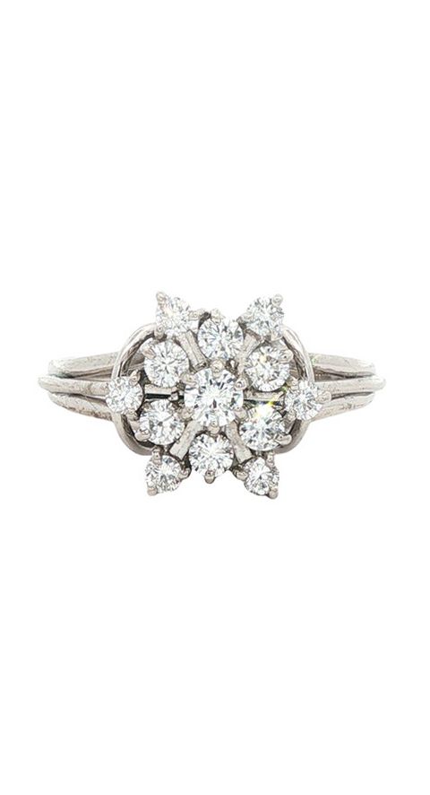 Vintage 14K White Gold Ring with Diamond